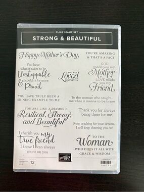 Stampin Up Strong & Beautiful Set of 12 Rubber Stamps - #148732